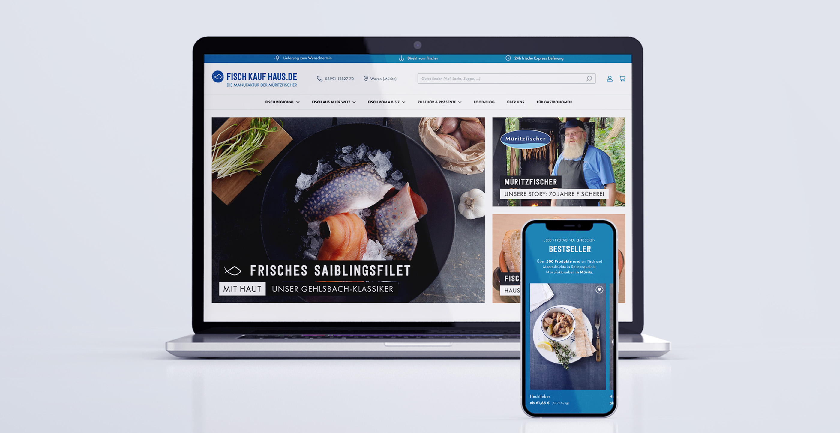 4eck Media | Webdesign & SEO/GEO Project - Conception & development of the online store Fischkaufhaus.de