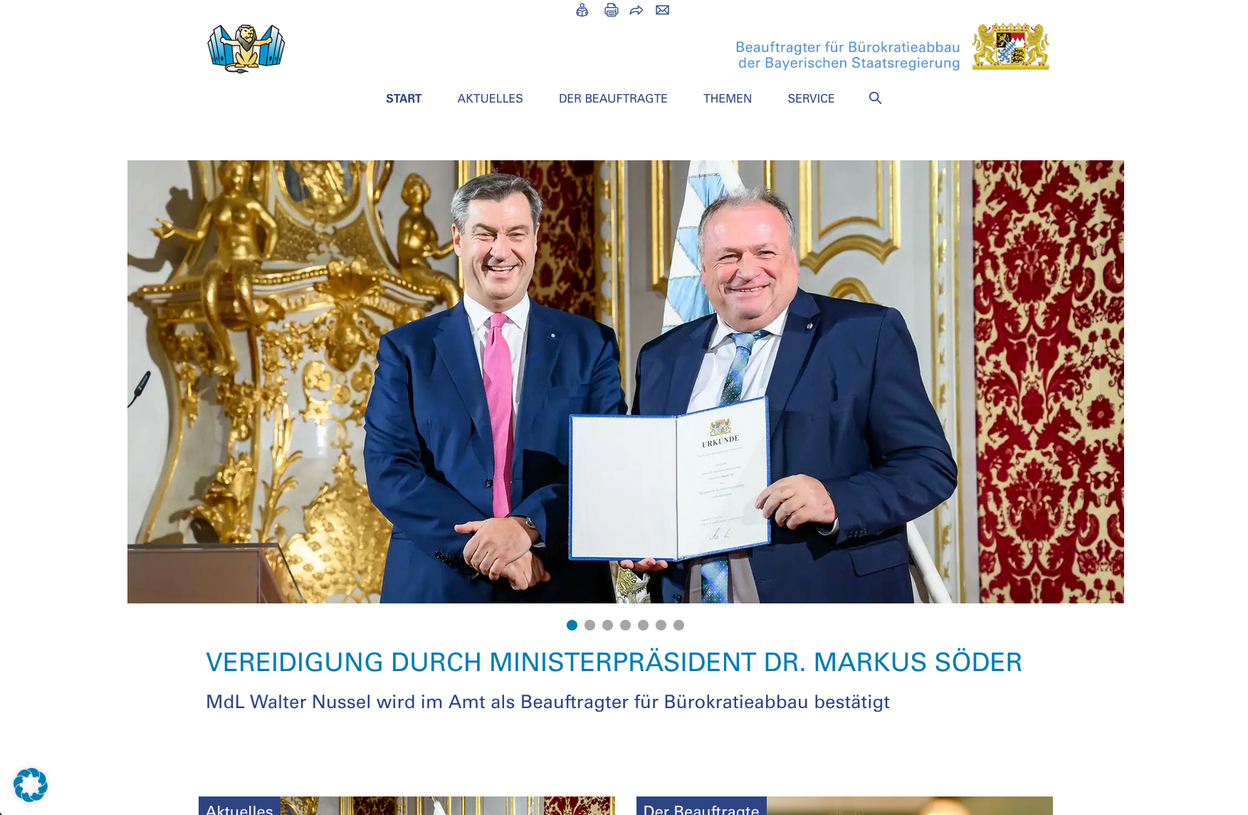 Website for the Bavarian State Chancellery