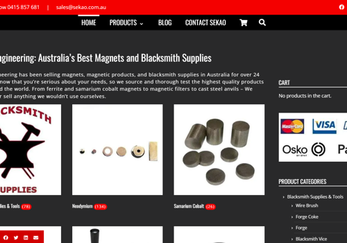 Goldfish SEO Project - Magnetics Ecommerce Website