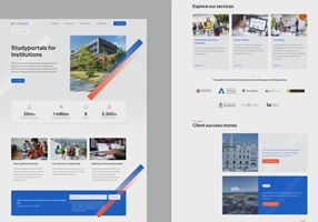 Upside Project - Studyportals corporate marketing website redesign
