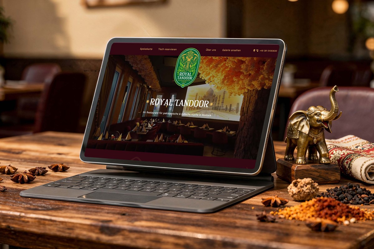 Webdesign: Restaurant-Website mit Platz 1 bei Google - Indisches Restaurant Royal Tandoor in Rostock