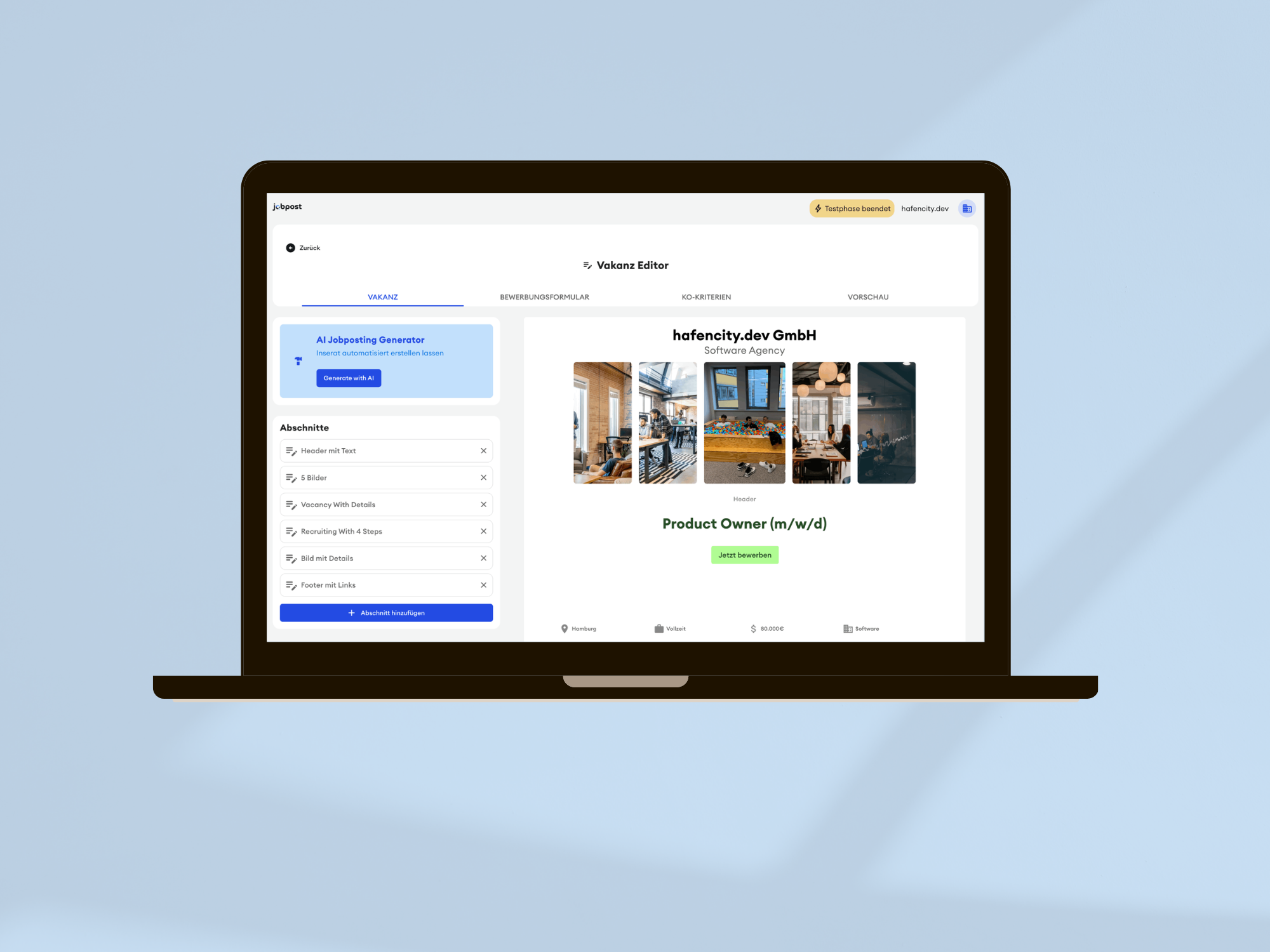 hafencity.dev GmbH Project - JobPost+: Recruiting, aber smarter.