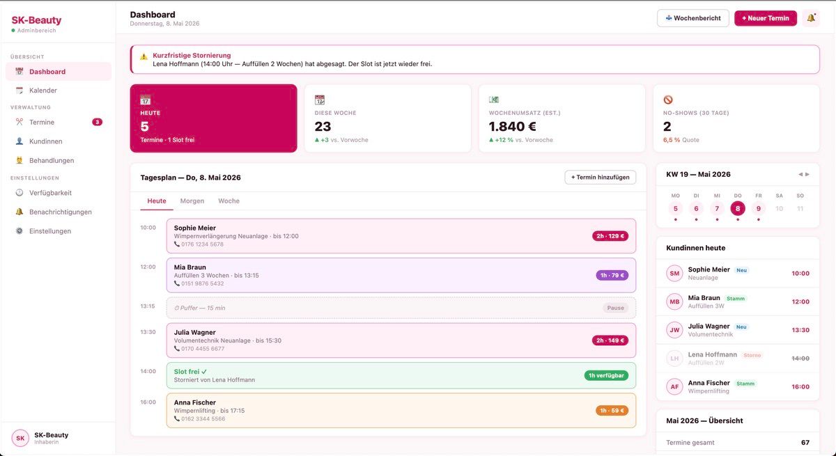 Ventas Webdesign CLG Project - SK-Beauty - Custom Online Booking System