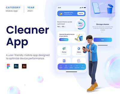 Cleaner | Mobile device optimization app | UX/UI