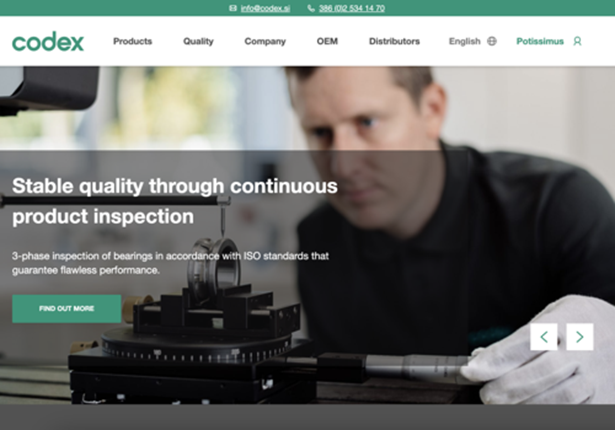 Design & dev for an industrial equipment supplier - Codex