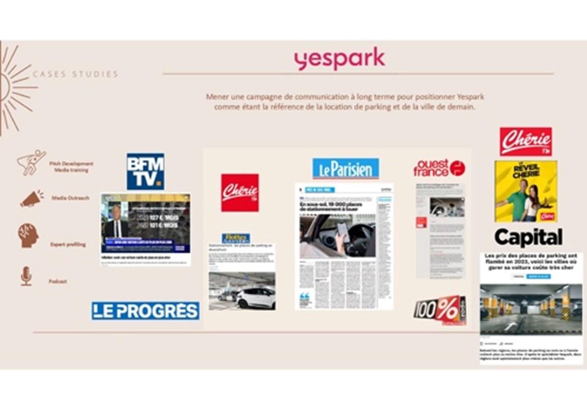 PR and communication for Yespark - 
