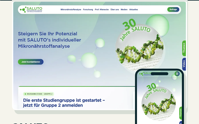 webseo.one Project - SALUTO, Web Design for Health and Research