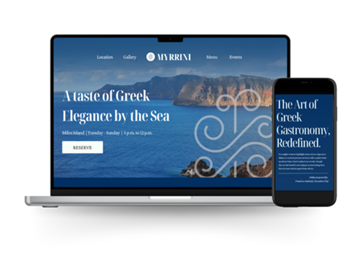 Custom Website for Fine Dining Restaurant - Myrrini Restaurant
