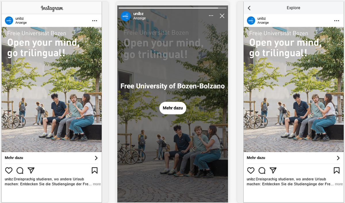 Campagne de visibilité pour l’université libre de Bolzano
