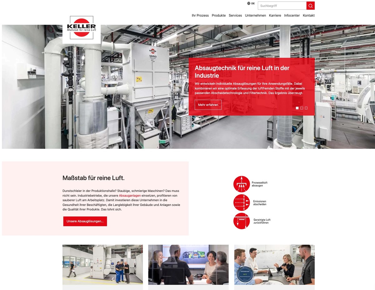 Website Keller Lufttechnik