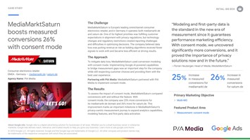 PIA Media MUC GmbH Project - MediaMarktSaturn boosts measured conversions 26% with consent mode