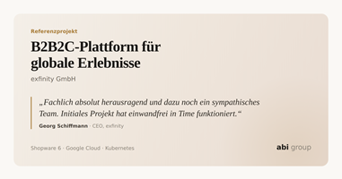 abi group GmbH Project - B2B2C platform for global experiences on Shopware 6