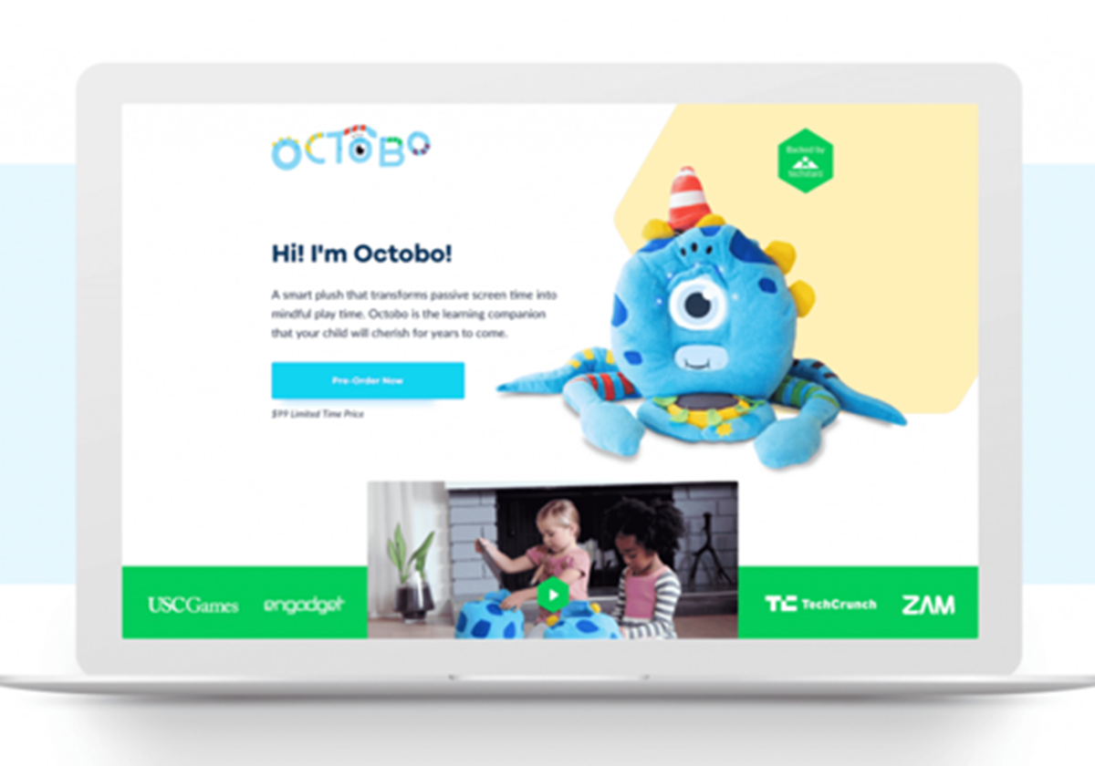Landing page for an educational toy - 