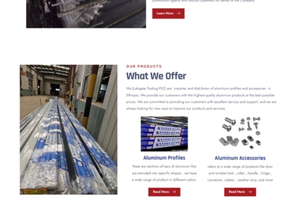 Web design for lalogate aluminum - Lalogare aluminum