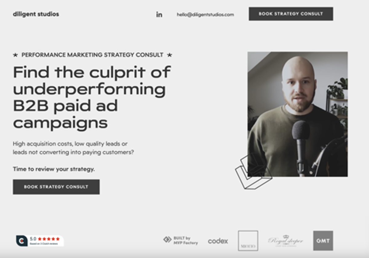 CRO Landing Page Design & Development - Diligent studios