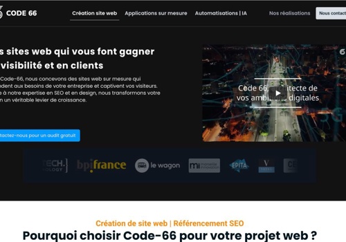 Code 66 Project - Professionnal landing Page For Website & SEO