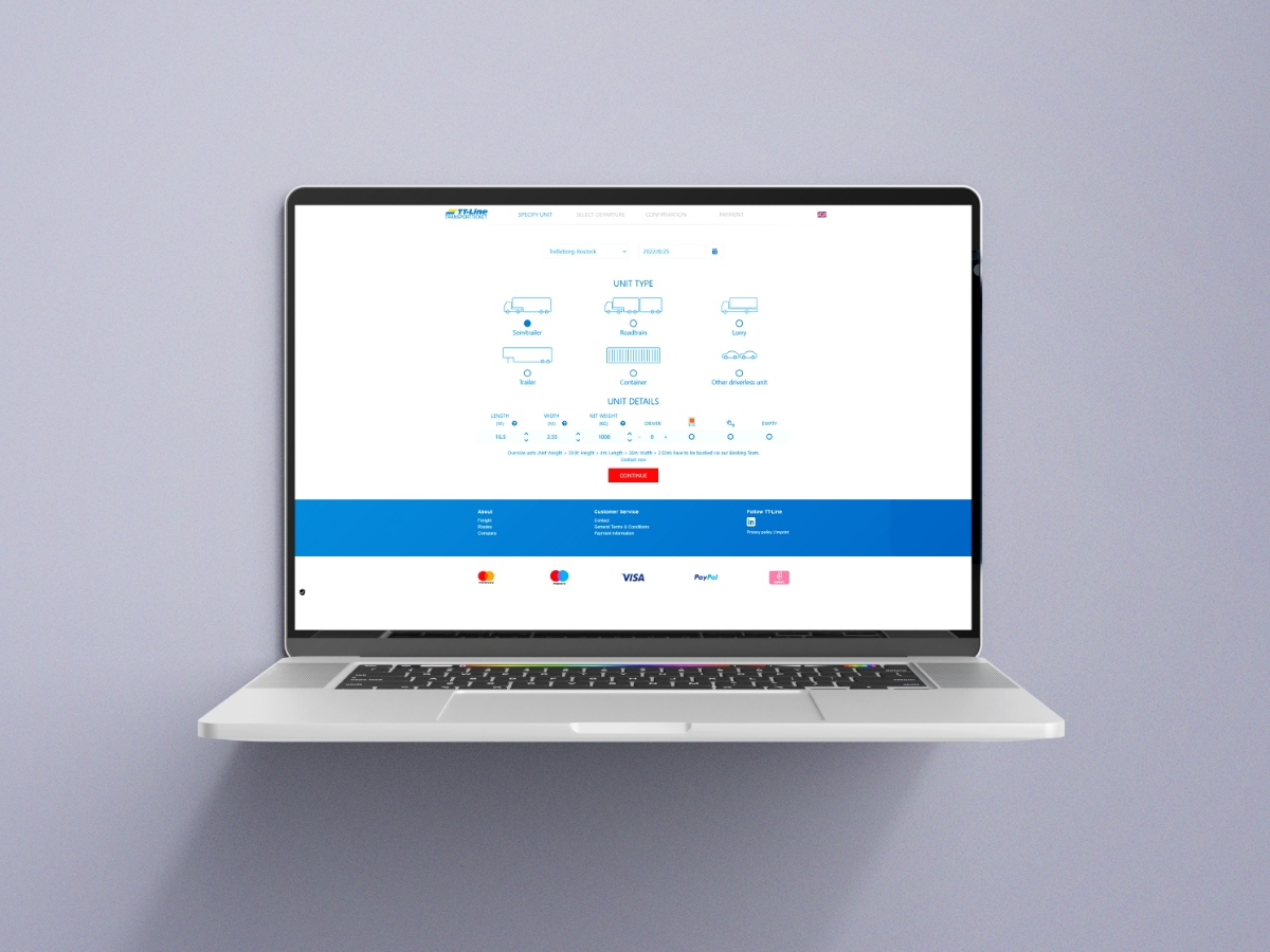 iseo Digitalagentur Project - TT-Line - Web-Portallösung Freightbooking