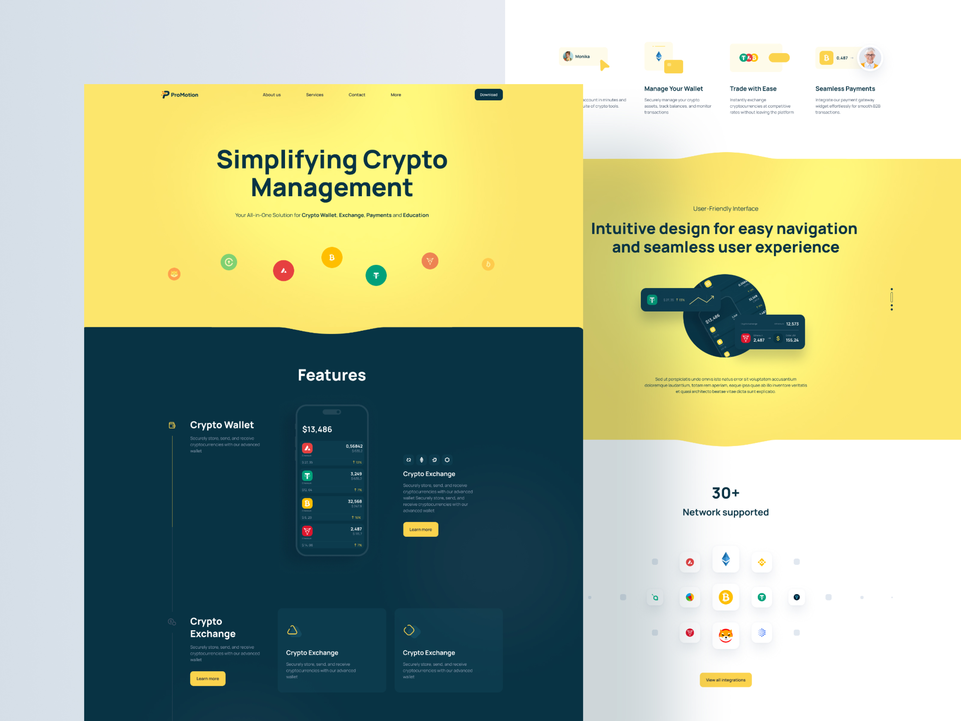 Createx Studio Project - Crypto Wallet Startup Landing Page design