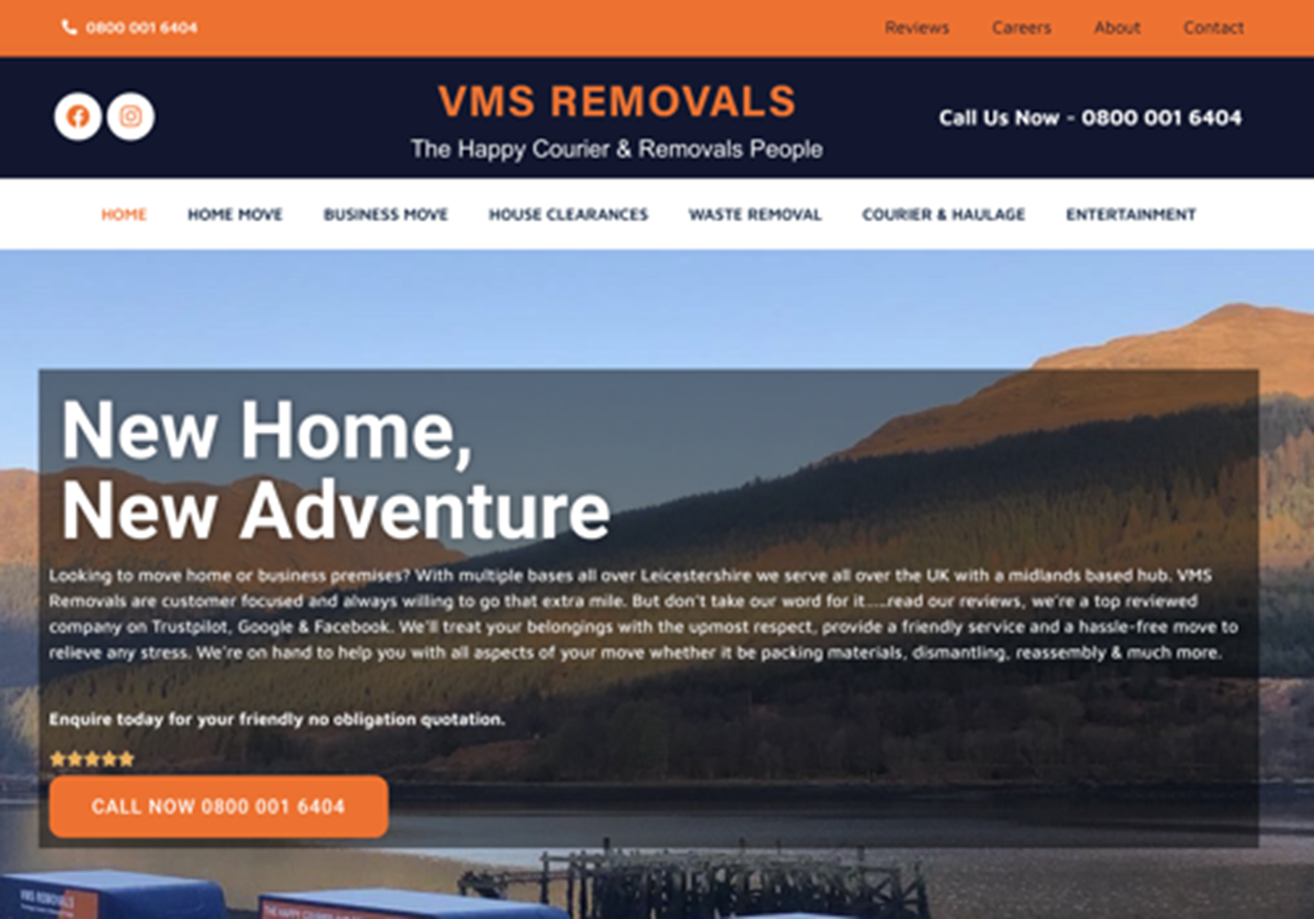 VMS Removals Website Design, SEO & PPC - VMS Removals