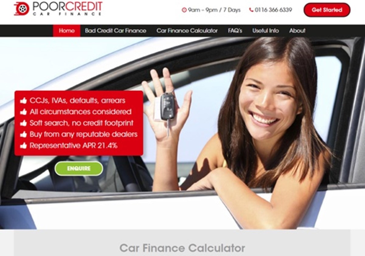 Poor Credit Car Finance - Website Design - UK Vehicle Finance