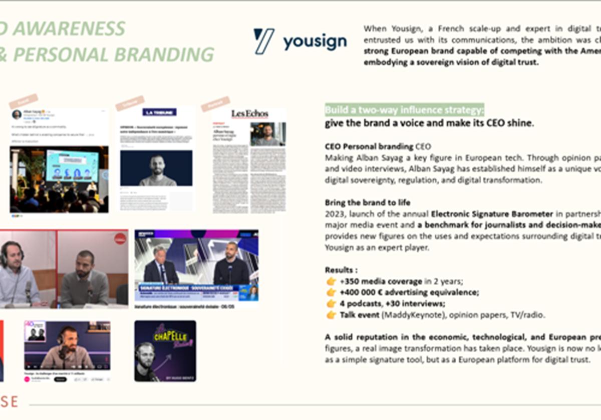 PR and Personal Branding for Yousign - YOUSIGN