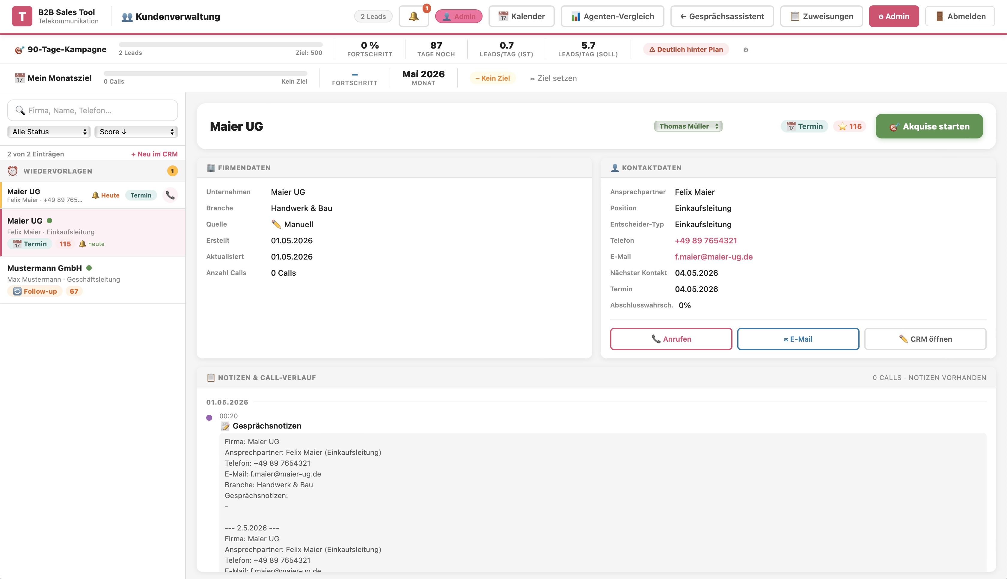Ventas Webdesign CLG Project - AI-Powered Sales Funnel - B2B Sales Automation