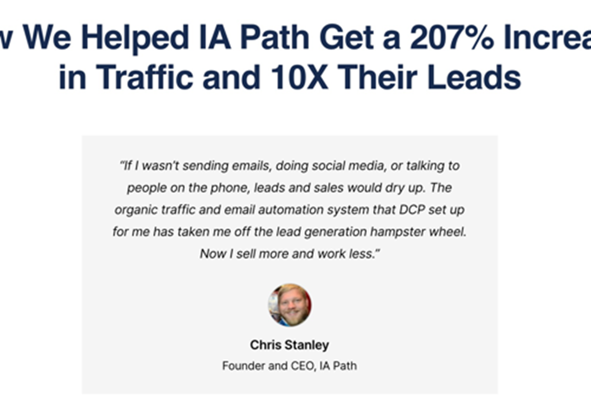207% Increase in Traffic and 10X Their Leads - IA Path Training