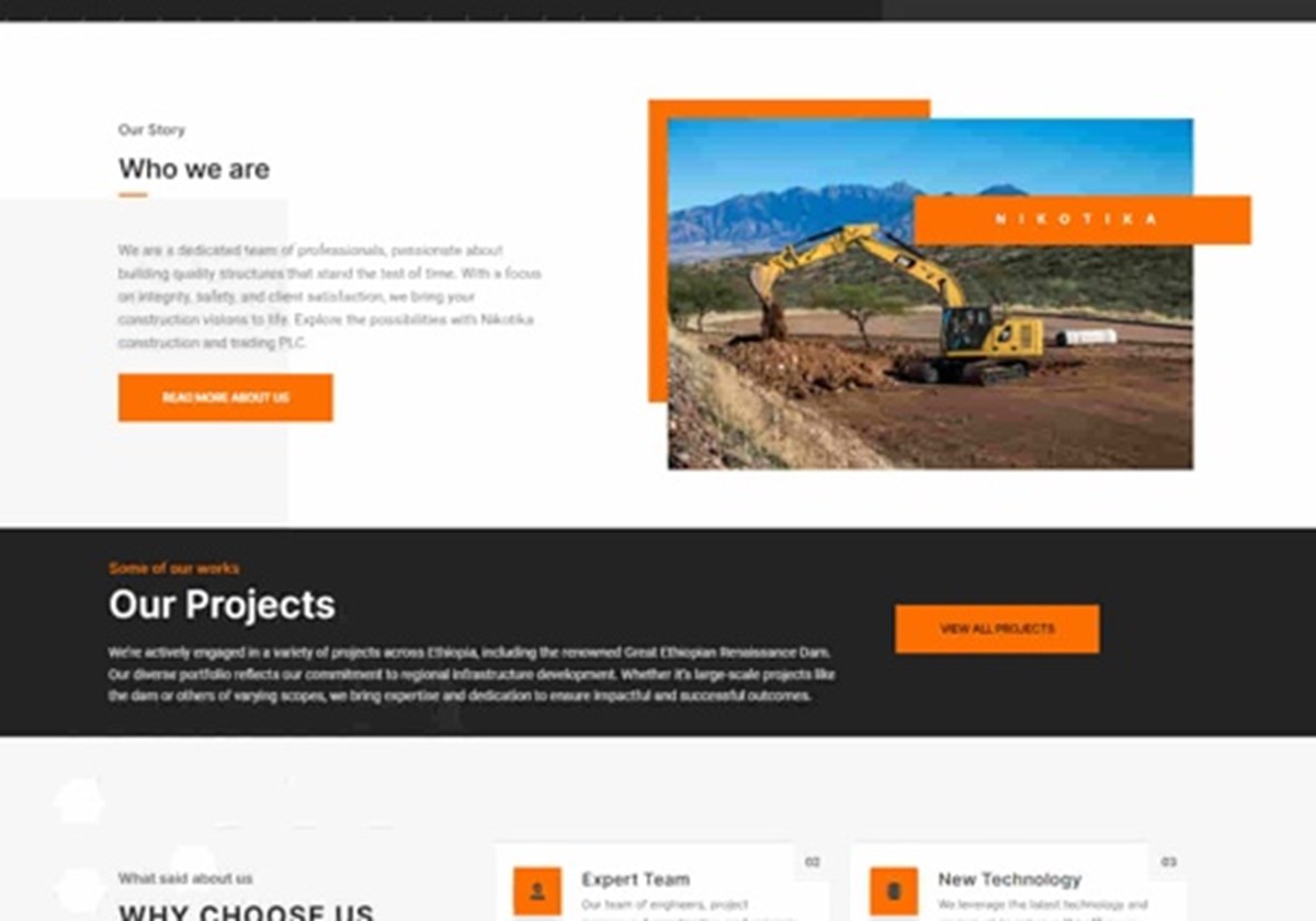 website development and logo design for Nikotika - Nikotika Construction
