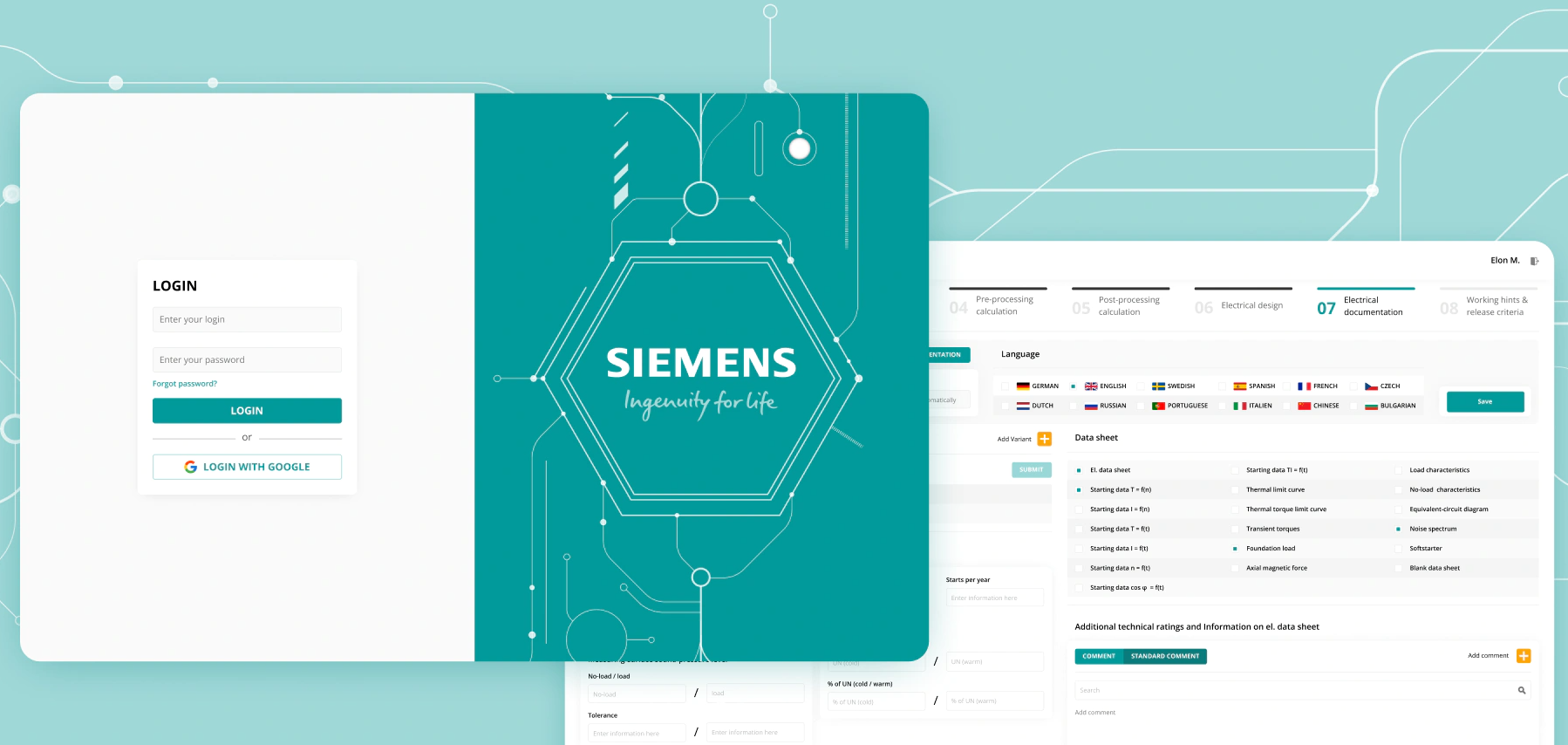 Andersen Germany GmbH Project - Web app for a company in the engine construction sector