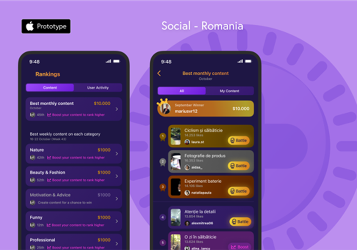 Product Prototyping for Social Media App - VCash