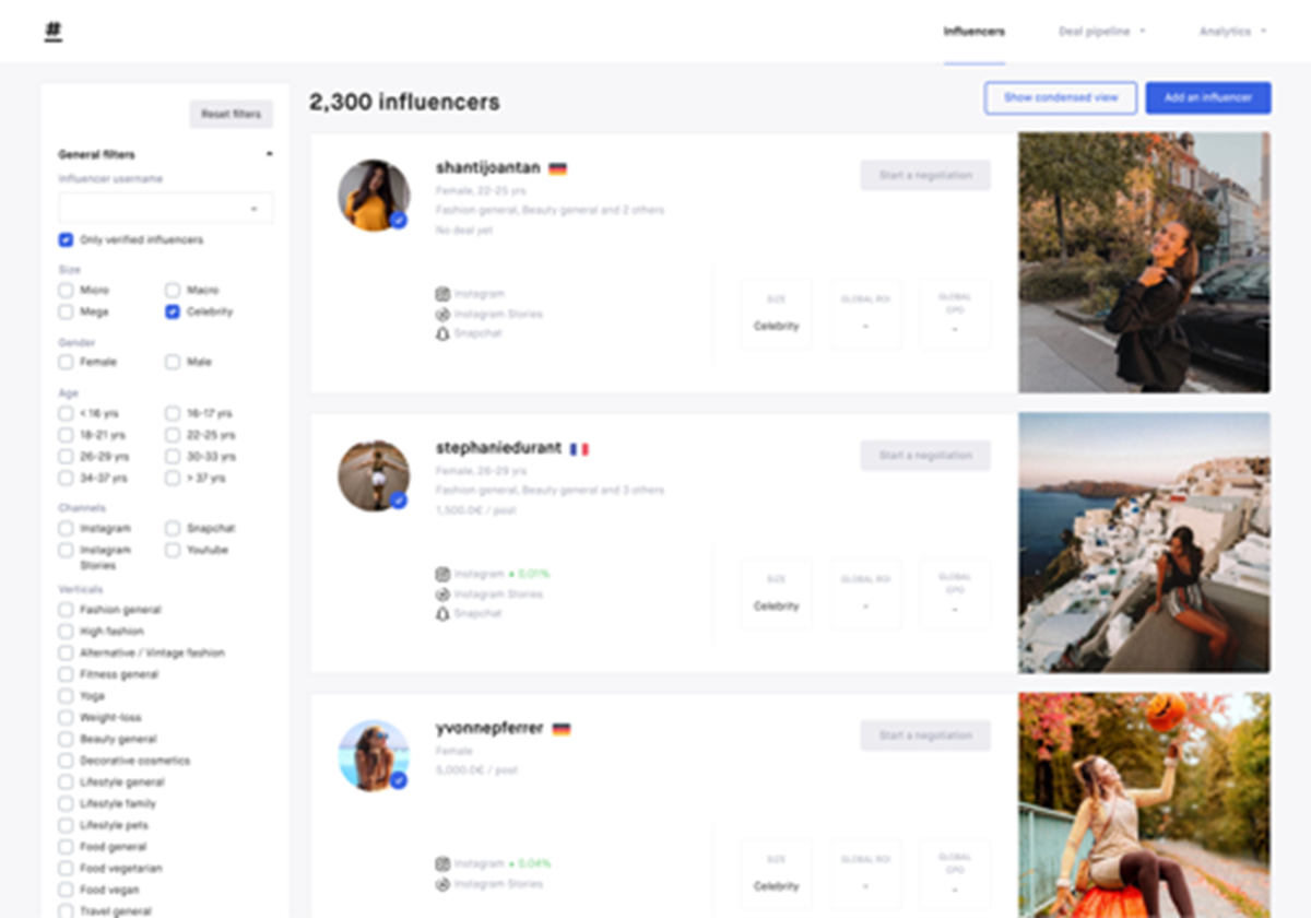 Influencer marketing campaigns management tool - 