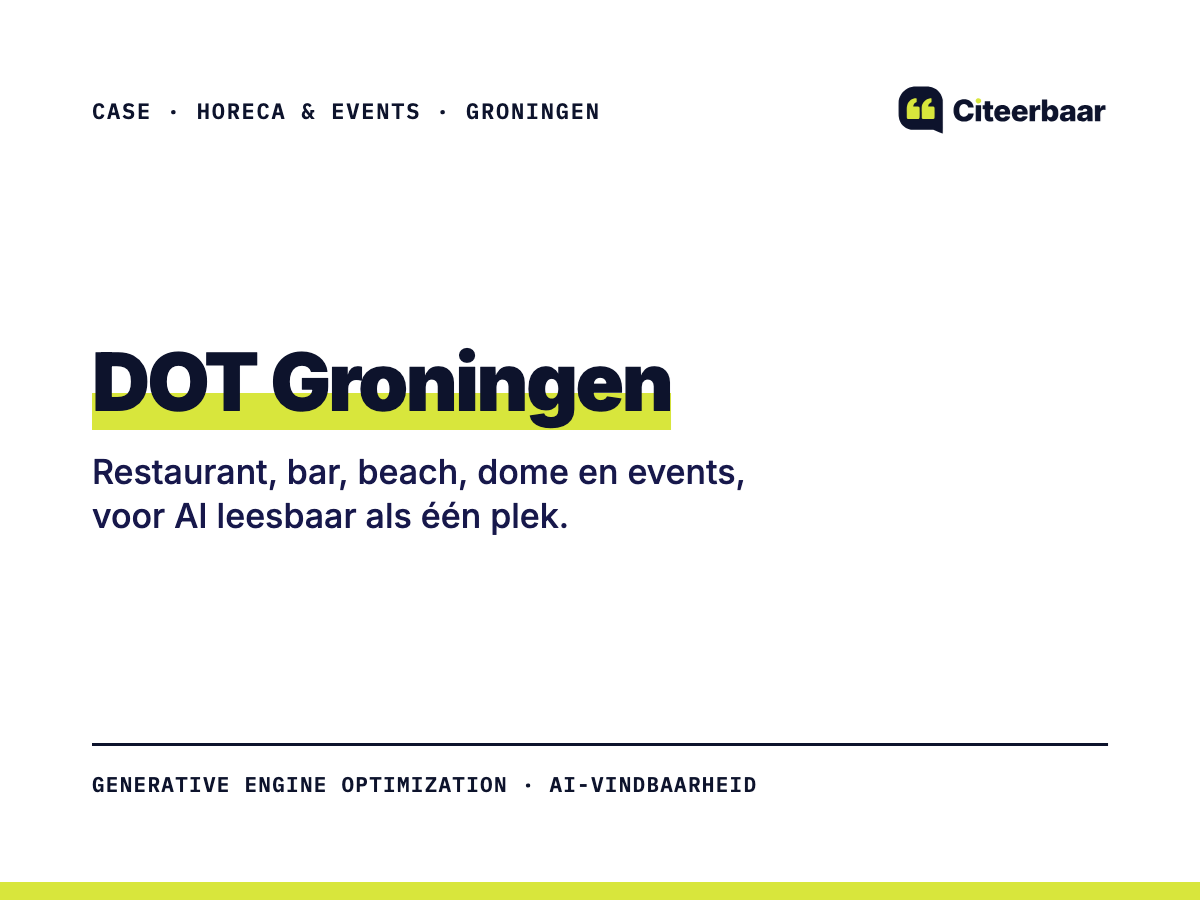 Horeca en events leesbaar als één plek voor AI