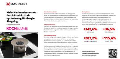 Smarketer GmbH | Google Ads Agentur Project - More new customer sales through product title optimization for Google Shopping