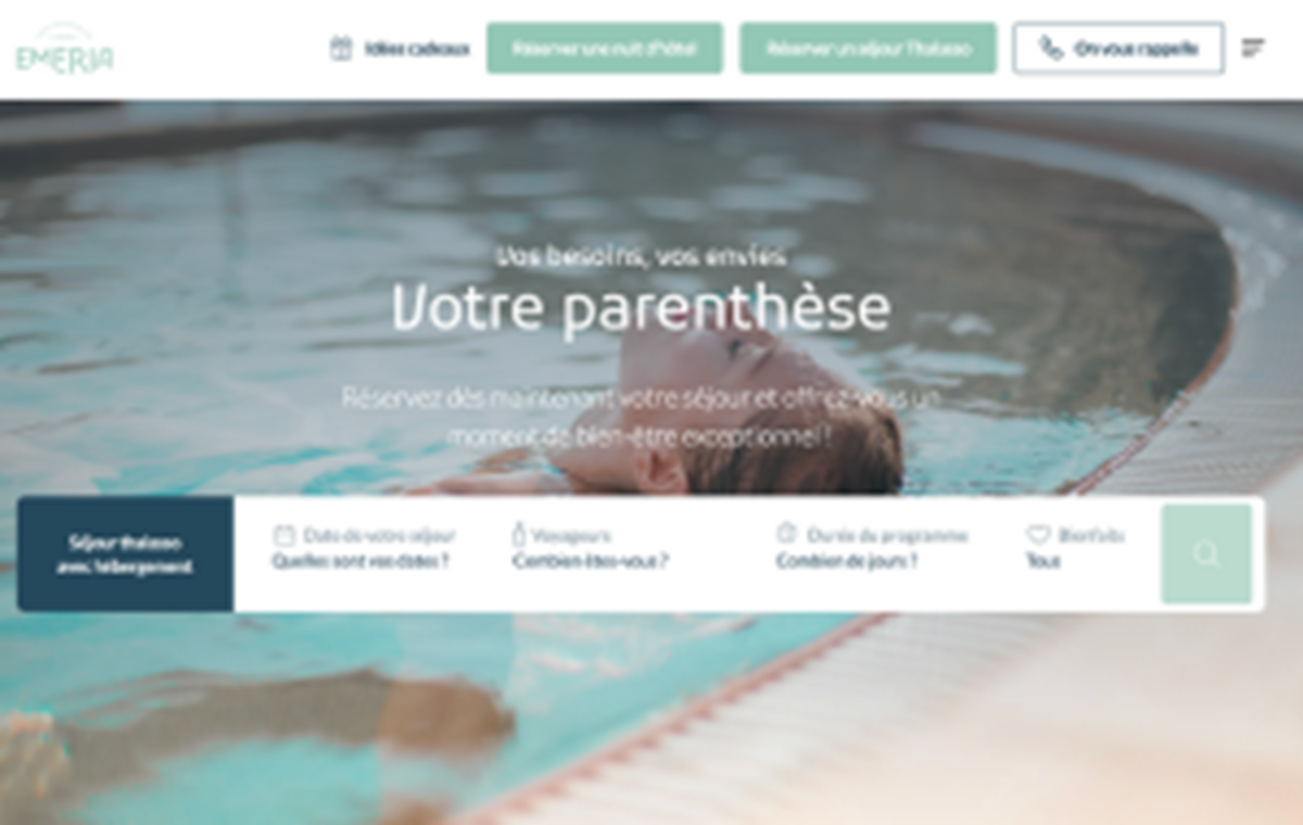 Redesign of the hotel thalassotherapy booking flow - Emeria