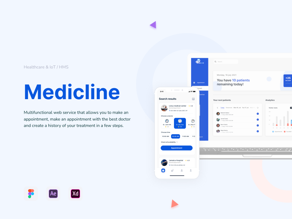 ANODA | Product Design Agency | UI UX Design | Project - Medicline - Multifunctional Web Service