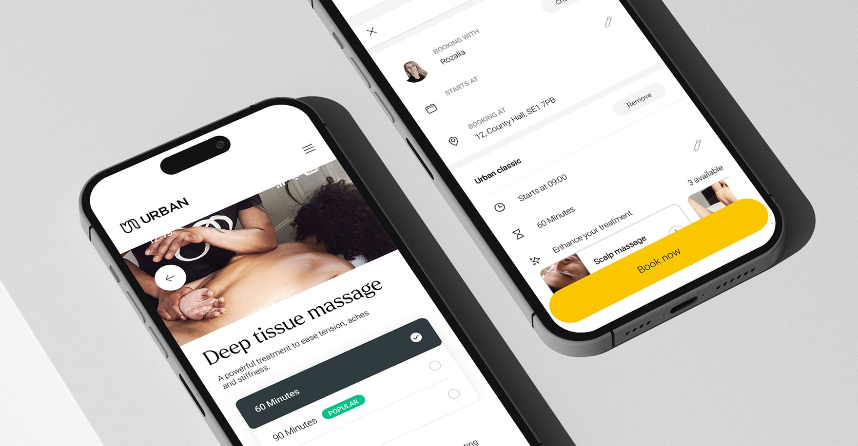Vention Project - Urban: Fresh design and new features for iOS massage apps