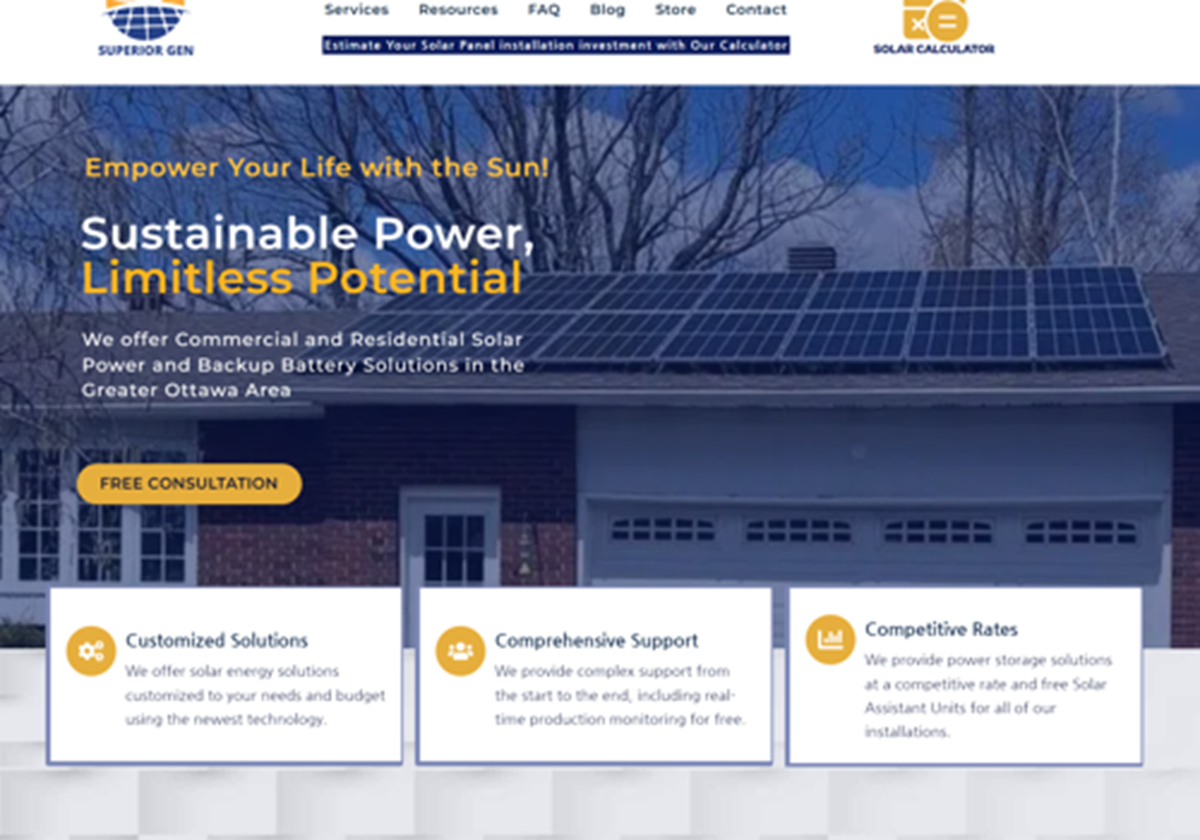 Website Design, Development & SEO for Solar Power - Superior Gen Power Solution