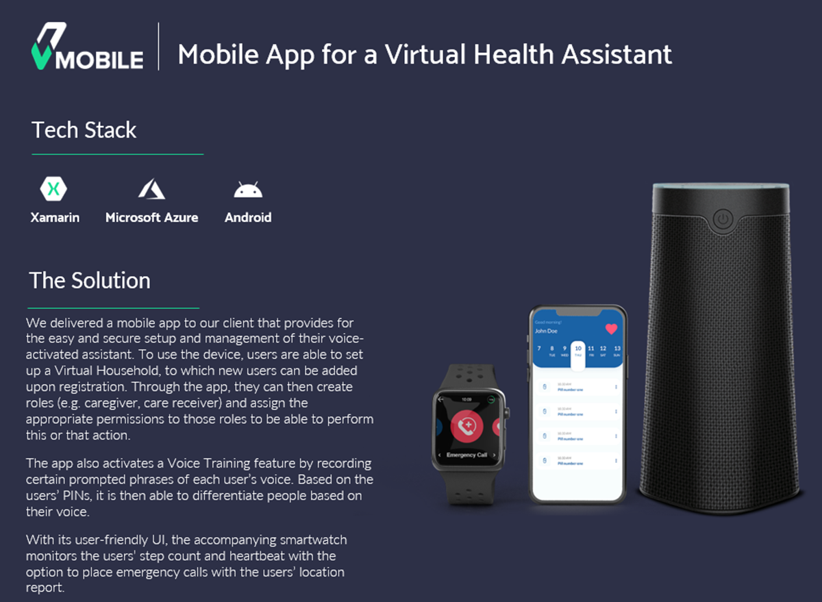 Application mobile IoT pour des assistants de santé virtuels