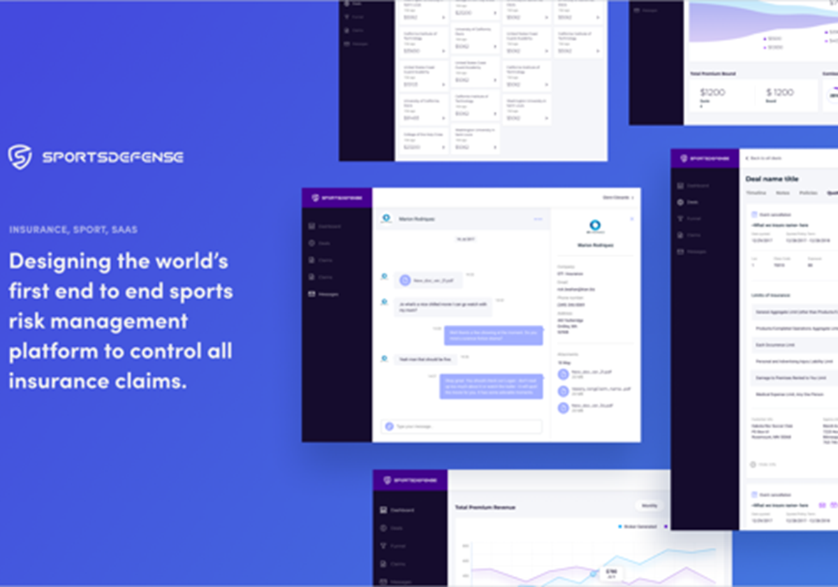 Sportsdefense. Insurance, sport, SAAS. (U/UX design, illustrations) - 