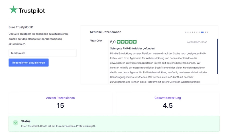 Integrate your reviews from other portals