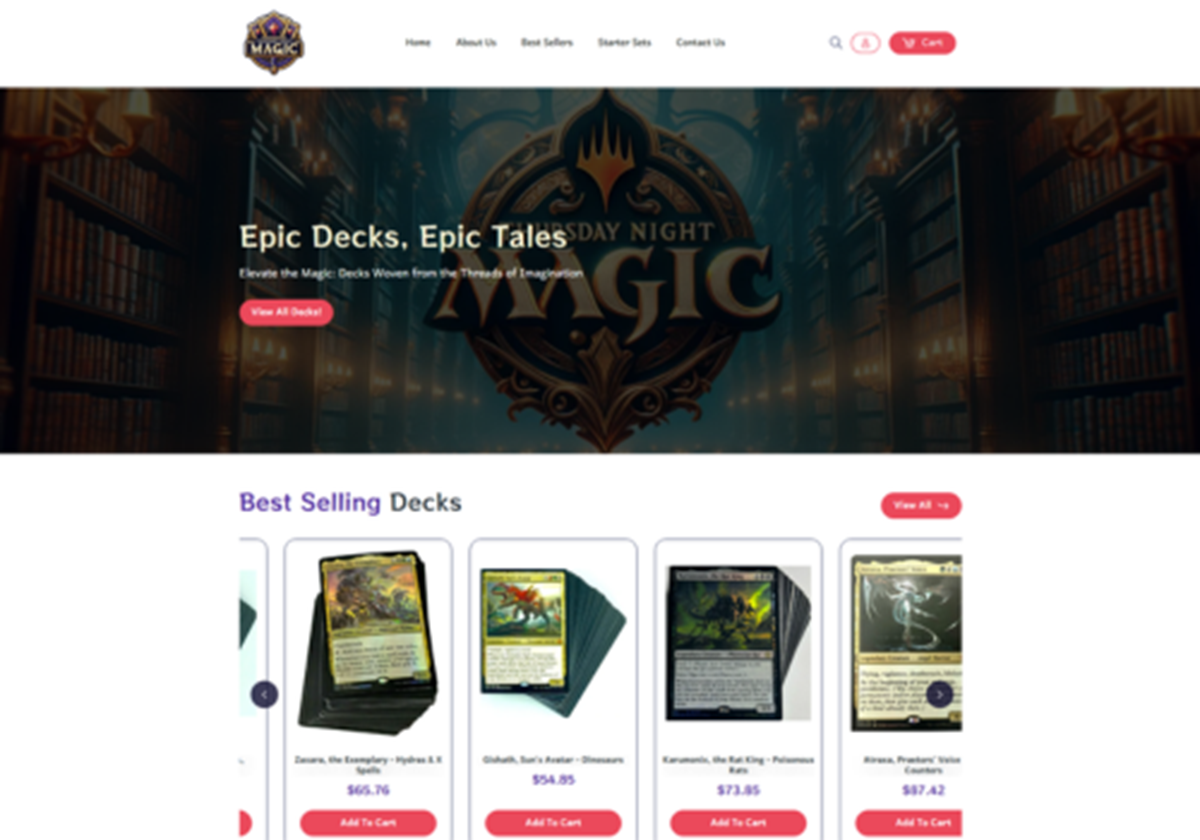 Custom eCommerce Website for Thursday Night Magic - 