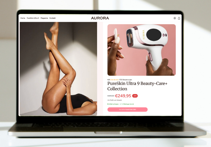Vanced Media | Webdesign, Online-Marketing, SEO/GEO Project - Shopify-Onlineshop für AURORA PureSkin