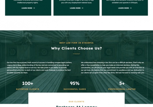 Creative Web Ethiopia Project - website development for legacy Law Firm LLP