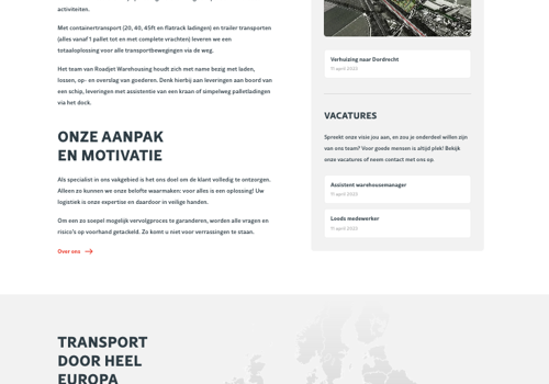 Rubrix Project - Website for a European logistics company