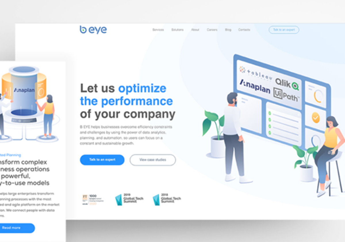Web Design + UI UX Design - Data Analytics Company - B-Eye