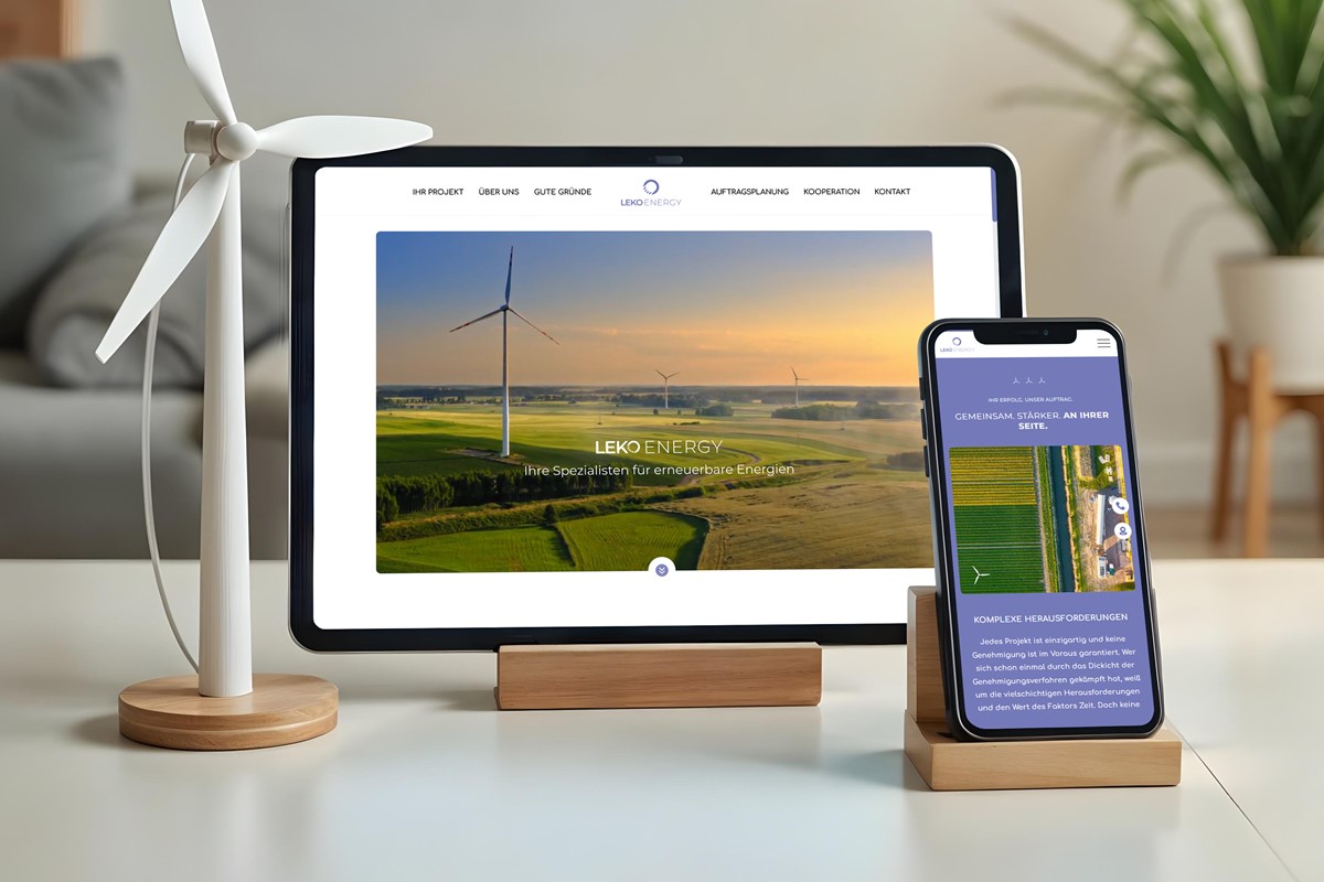 Modern website with strong SEO foundation for renewable energies