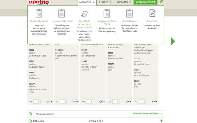 lise GmbH Project - B2B web portal for digital meal planning