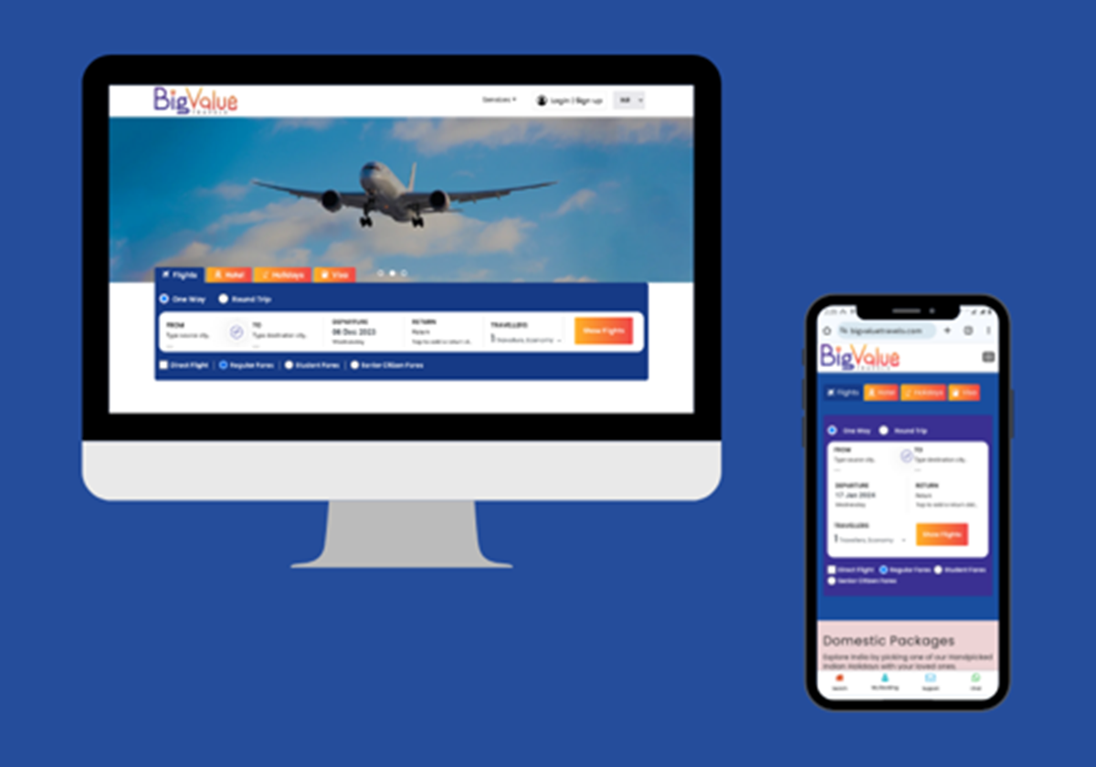 Big Value Travels Online booking System - Bigvaluetravels
