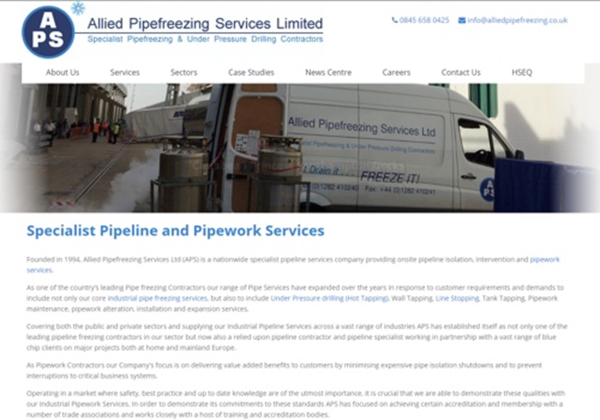 Allied Pipefreezing Services - Web Design - Allied Pipefreezing Services