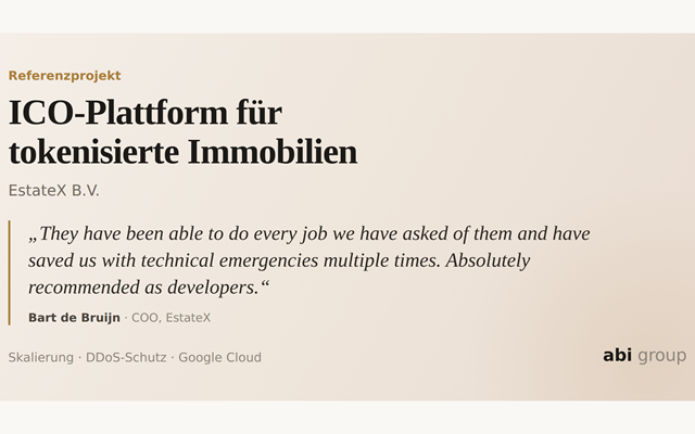 abi group GmbH Project - ICO platform for tokenized real estate investments